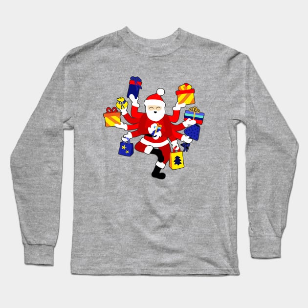 Dancing Shiva Claus Long Sleeve T-Shirt by XOOXOO